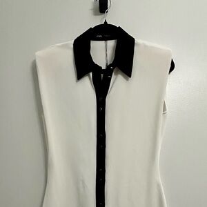 NWT Zara S Black and White Dress